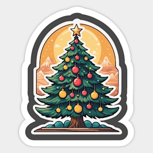 Christmas Tree Drawing Sticker